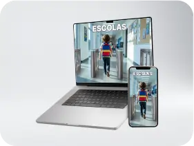 Sistema Dixi para escolas no notebook e no celular